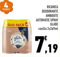 Conad Superstore Ricarica deodorante ambiente automatic spray Glade vanilla offerta
