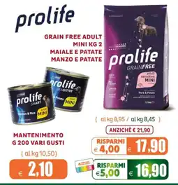 Elite Pet prolife grain free adult mini offerta