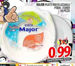 Il Genio Supermercato Piatti fondi riutilizzabili Major offerta