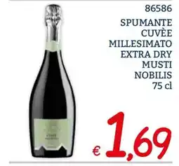 Zona Spumante cuvée millesimato extra dry musti nobilis offerta