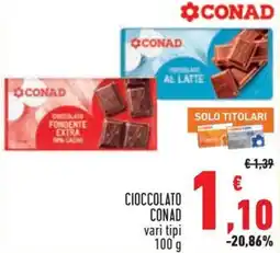 Conad City Cioccolato Conad offerta