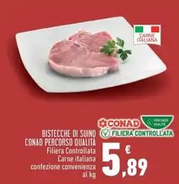 Conad City Bistecche di suino Conad Percorso Qualità offerta