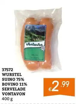 Zona Wurstel suino bovino servelade vontavon offerta