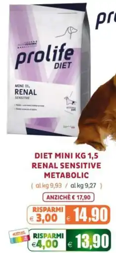 Elite Pet prolife diet mini renal sensitive offerta