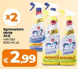 Ipercoop Radenza Sgrassatore spray ACE offerta
