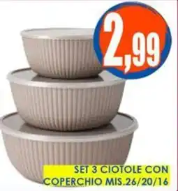 Giunigor Set 3 Ciotole con Coperchio offerta