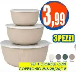 Giunigor Set 3 ciotole con coperchio offerta