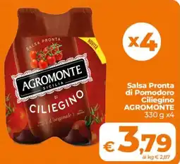 Ipercoop Radenza Salsa Pronta di Pomodoro Ciliegino Agromonte offerta