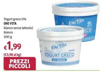 Yogurt greco 0% Ohi Vita bianco