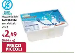 Futura Supermercati Mozzarella light senza lattosio offerta
