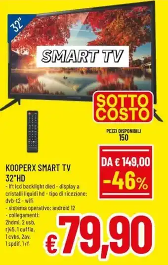 Kooperx smart tv 32"hd
