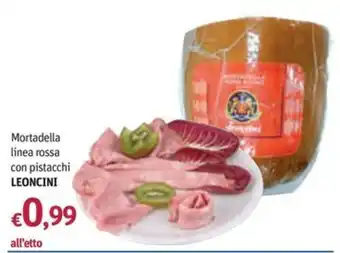 Mortadella linea rossa con pistacchi Leoncini