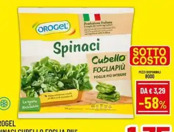 Orogel Spinaci Cubello Foglia Più