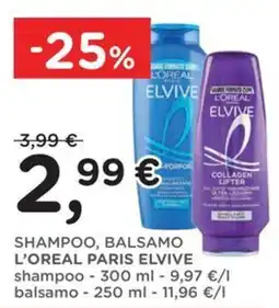 Orvea Shampoo, balsamo L'Oréal Paris Elvive offerta