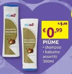 PiùMe Piùme shampoo e balsamo offerta