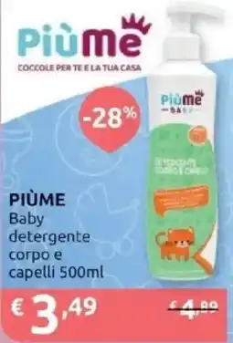 PiùMe Piùme Baby detergente corpo e capelli offerta