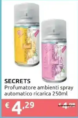 PiùMe Secrets profumatore ambienti spray offerta