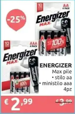 PiùMe Energizer Max pile offerta
