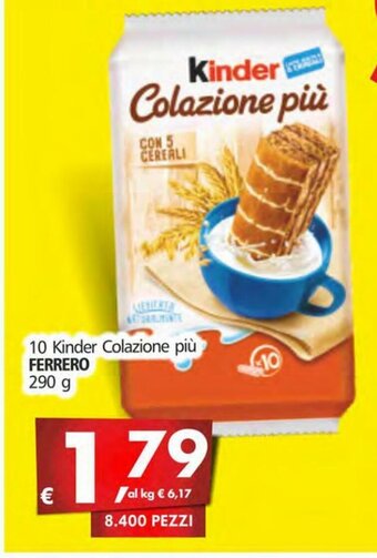 Alter Discount Ferrero 10 Kinder Colazione Più 290 g offerta