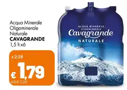 Supermercati Vinci Acqua Minerale Oligominerale Naturale Cavagrande offerta