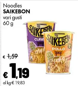 Supermercati Vinci Noodles SAIKEBON vari gusti offerta