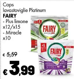 Supermercati Vinci Caps lavastoviglie Platinum Fairy offerta