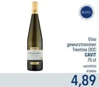 Vino gewurztraminer Trentino DOC CAVIT