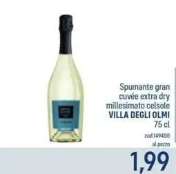 Talento Professional Store Spumante gran cuvée extra dry millesimato celsole Villa degli Olmi offerta