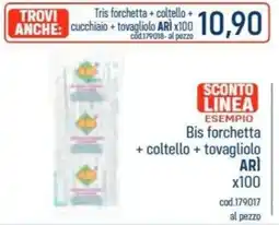 Talento Professional Store Bis forchetta + coltello + tovagliolo ARI offerta