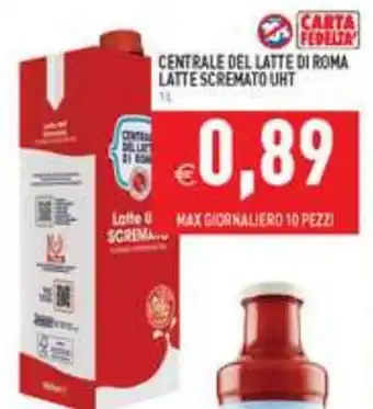 Centrale del latte di roma latte scremato uht