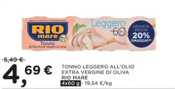Tonno leggero all’olio extra vergine di oliva Rio Mare