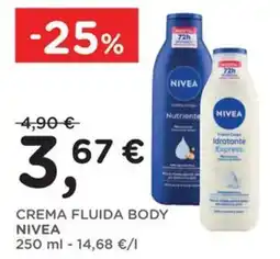 Poli Crema fluida body Nivea offerta