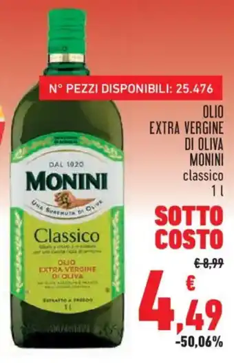 Olio extra vergine di oliva Monini classico