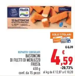 Conad Superstore Bastoncini di filetti di merluzzo Frosta offerta