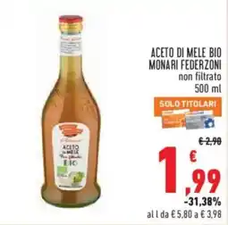 Conad Superstore Aceto di mele bio Monari Federzoni offerta