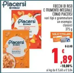 Conad Superstore Fiocchi di riso e frumento integrale Conad Piacersì offerta
