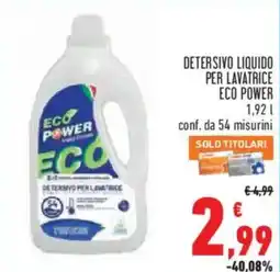 Conad Superstore Detersivo per lavatrice Eco Power offerta