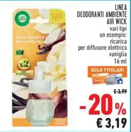 Conad Superstore Air Wick deodorante ambiente vaniglia offerta