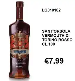 Italy Cash and Carry Sant'Orsola Vermouth di Torino Rosso offerta
