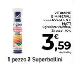 Conad City Vitamine e minerali effervescenti Matt offerta