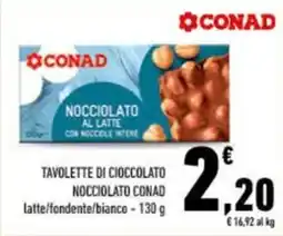 Conad City Tavolette di cioccolato nocciato Conad offerta