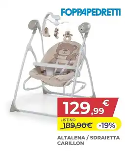 Prenatal Foppapedretti Altalena / Sdraietta Carillon offerta