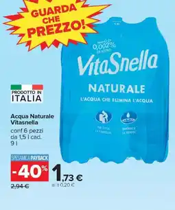 Carrefour Iper Acqua Naturale Vitasnella offerta