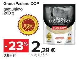 Carrefour Iper Grana Padano DOP grattugiato Agriform offerta