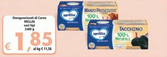 Alter Discount Mellin Omogeneizzati di Carne Vari Tipi 2x80 g offerta