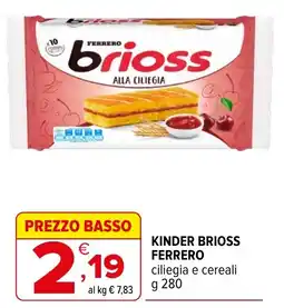 Iperal Kinder brioss ferrero cilegia e cereali offerta