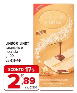 Iperal Lindor Lindt caramello e nocciola offerta