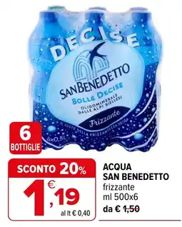 Iperal Acqua San Benedetto frizzante offerta
