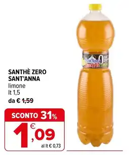 Iperal Santhè zero Sant'Anna limone offerta
