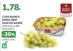 Basko L'uva bianca senza semi qualità basko offerta